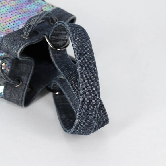 CHANEL Sequin Hand Bag Denim Blue CC Auth 139014V - Picture 8 of 16